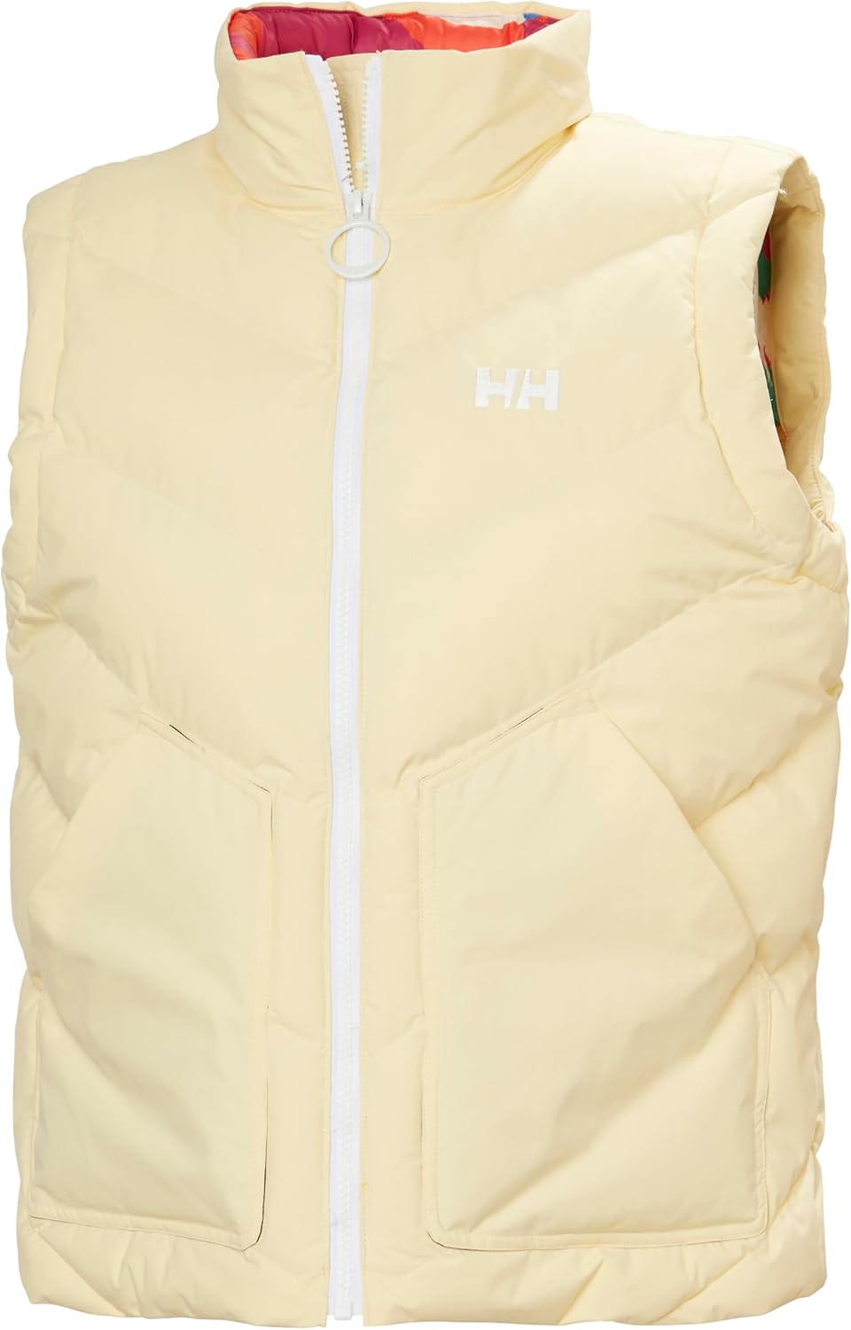 

Helly-Hansen Apres Insulated Vest - Женская лыжная куртка свободного кроя в ретро-стиле, верхняя одежда, жилеты с карманом на молнии Helly Hansen, 367 Yellow Cream