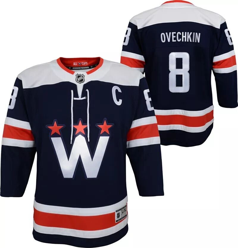 Outerstuff Молодёжная форма НХЛ Вашингтон Кэпиталз Александр Овечкин № 8 Navy Premier Джерси