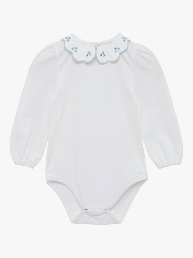 

Детское боди с воротником-гребешком Trotters, цвет White/Blue