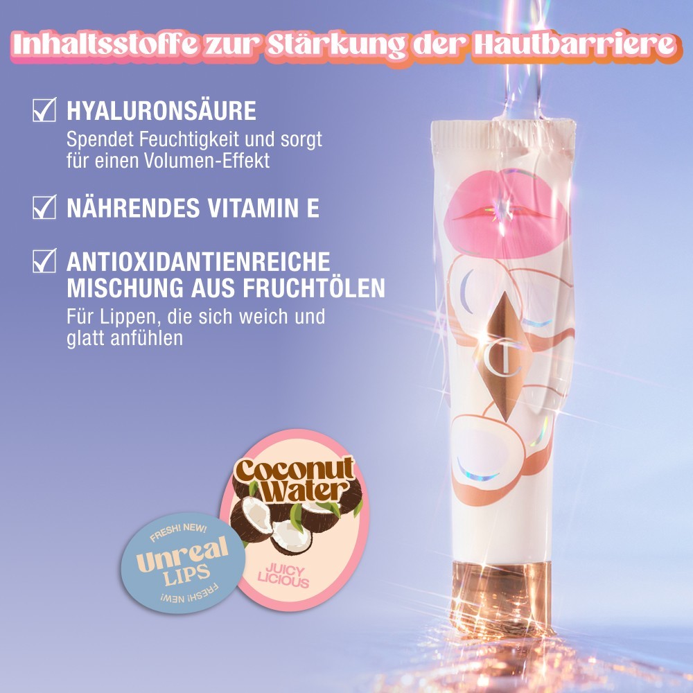 Бальзам для губ Charlotte Tilbury — Масло для губ unreal lips healthy glow nectar , coconut water, объем, 14 мл — фото 4