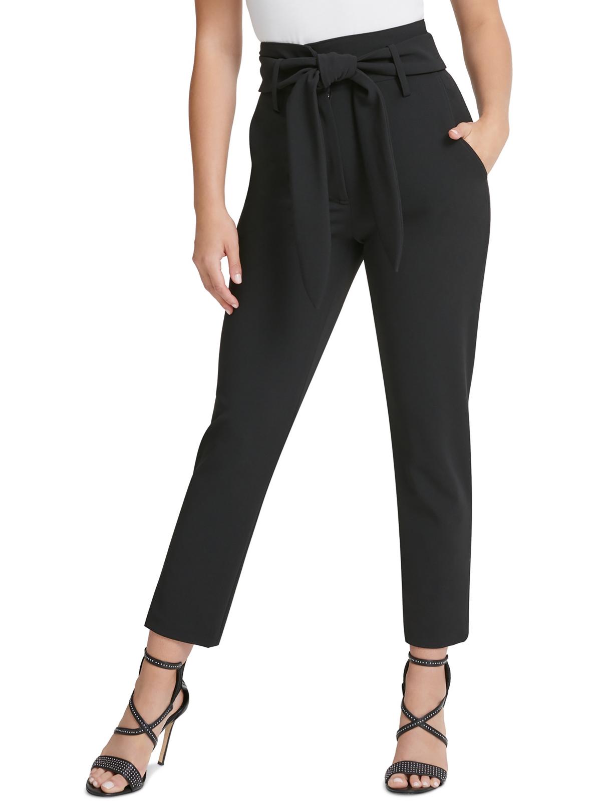 

Petites Nikki Beach женские однотонные укороченные брюки из полиэстера DKNY, черный