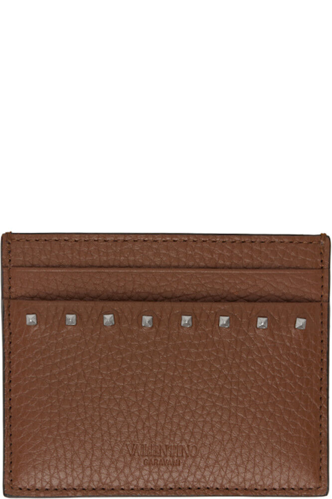

Коричневый держатель для карт Rockstud Valentino Garavani