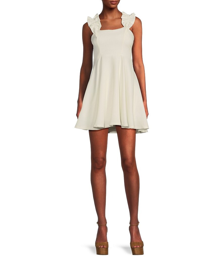 

Платье с плиссированной юбкой без рукавов и бретелями City Vibe, слоновая кость