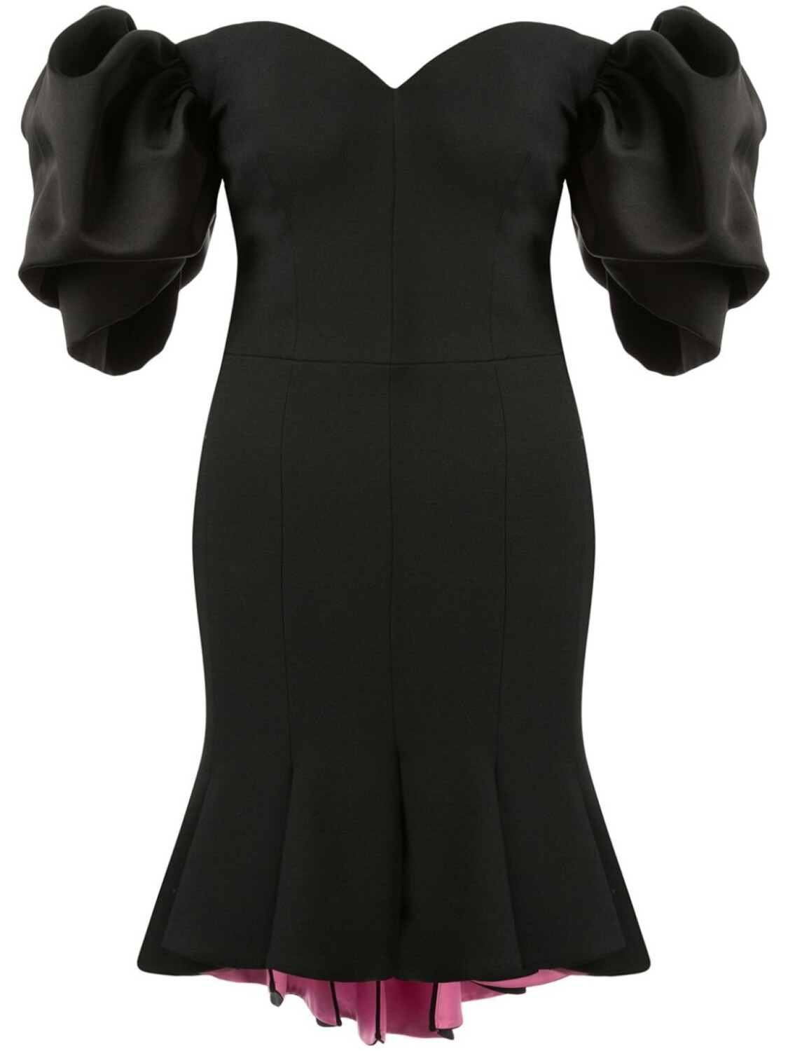 

Alexander McQueen платье с открытыми плечами и баской, черный