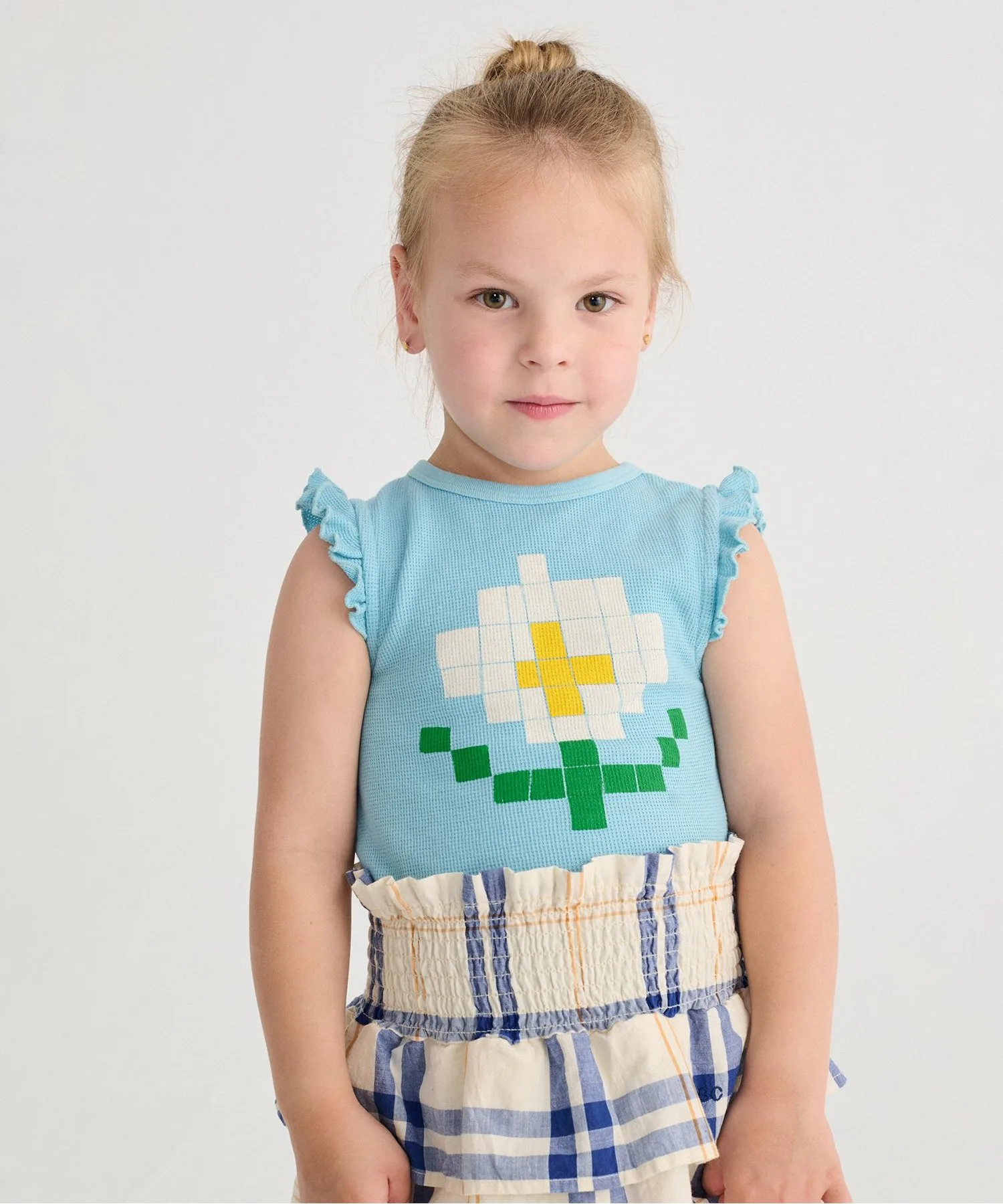 Детская футболка BOBO CHOSES с коротким рукавом и принтом Pixel Daisy