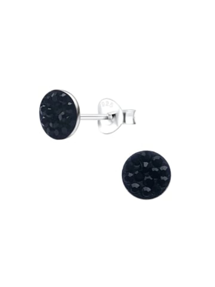 

Alexander York Круглые черные серьги-гвоздики Geo CRYSTAL из серебра 925 пробы, комплект из 2 штук