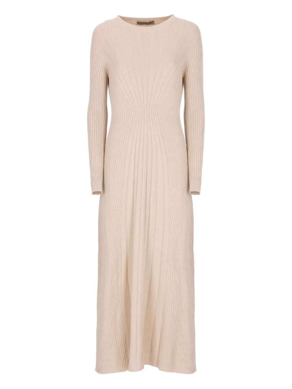 

Платье миди с круглым вырезом и длинными рукавами D.Exterior, нейтральный