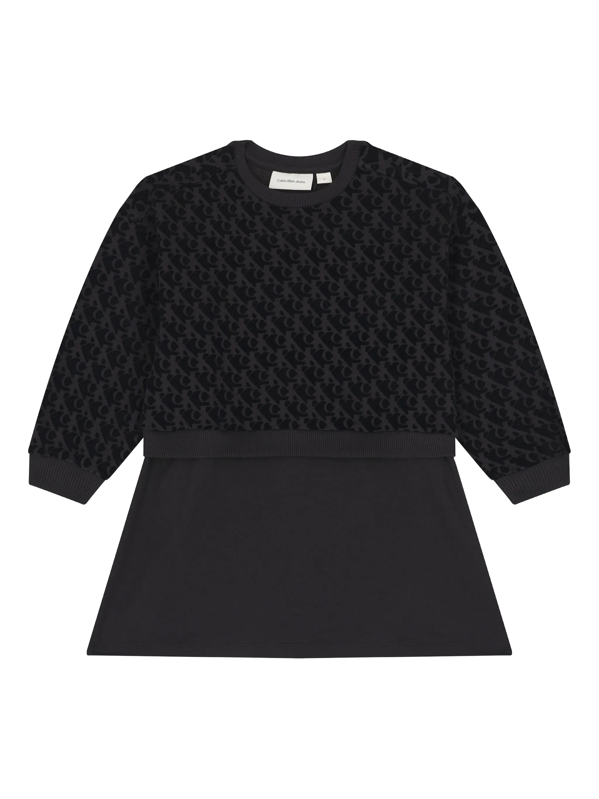 

Платье с длинным рукавом с логотипом Calvin Klein Kids, черный