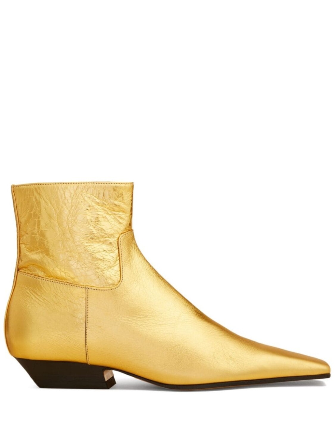 

KHAITE Marfa leather ankle boots, золотистый