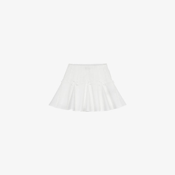 

Мини-юбка расклешенная из эластичной ткани с бантом The Kooples, экрю