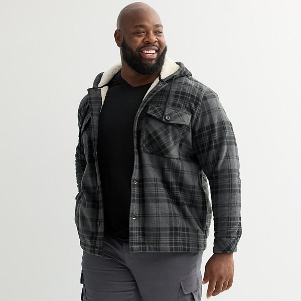 

Полярная куртка на пуговицах big & tall Trinity Coast, Gray Pinstripe