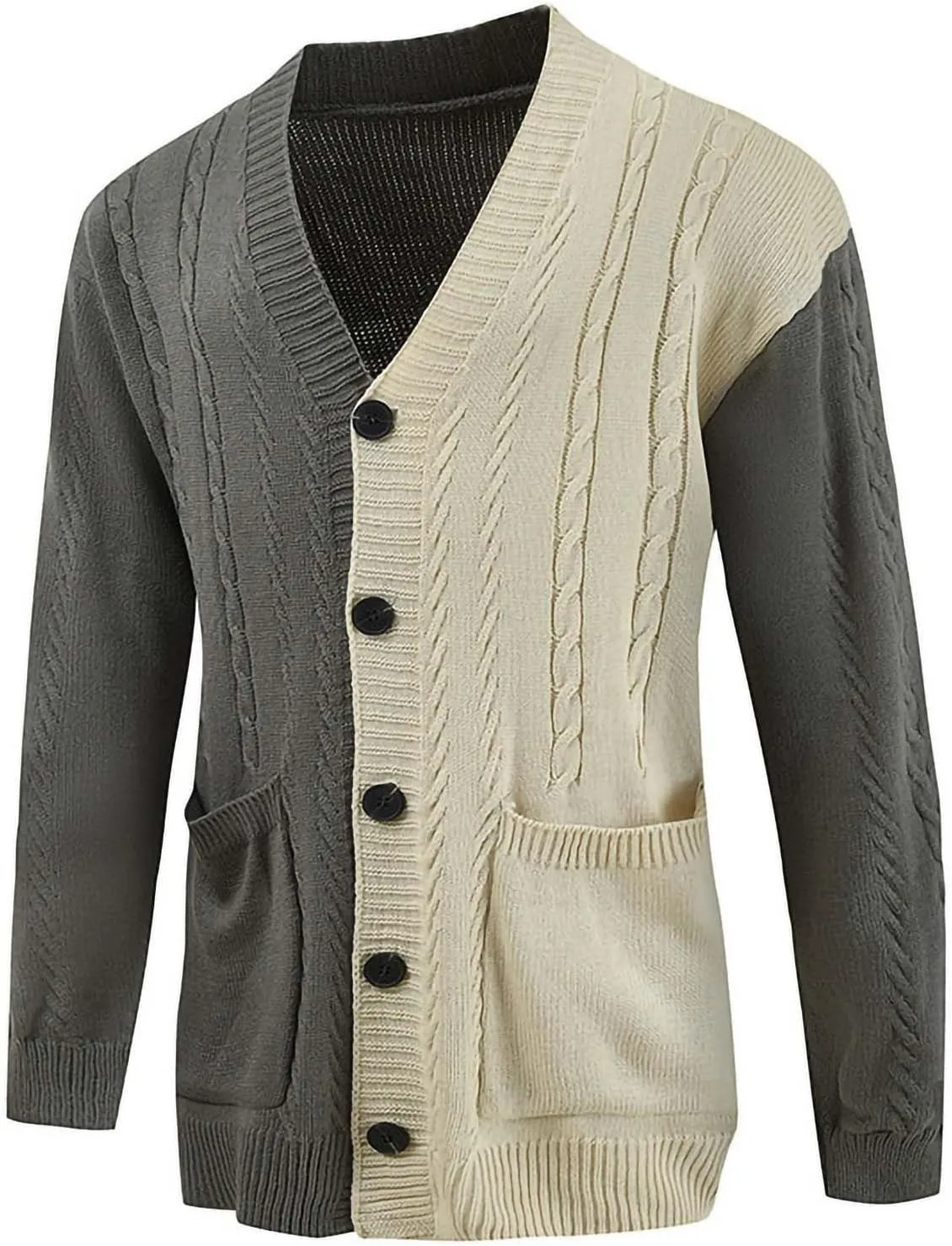 

Мужской кардиган с цветными блоками и аппликацией Cambkatl