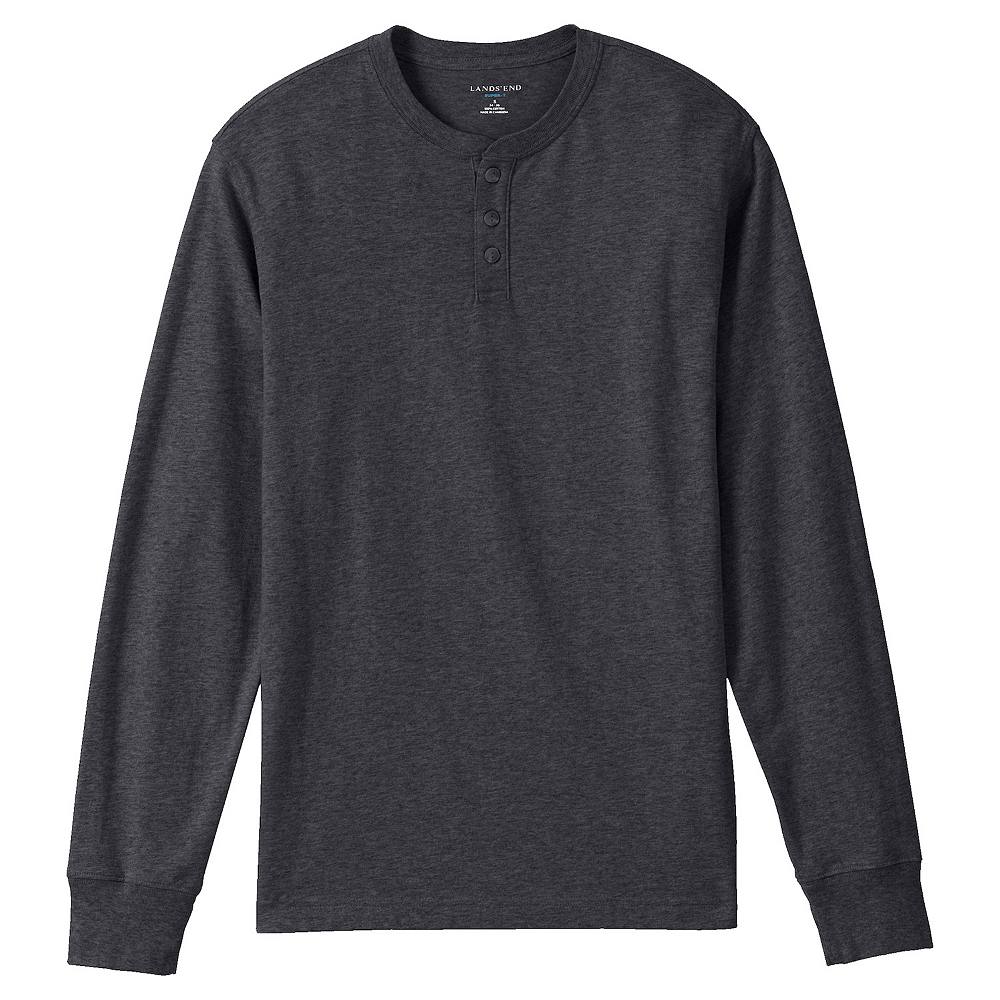 

Мужские Lands' End Super-T Henley, цвет Dark Charcoal Heather