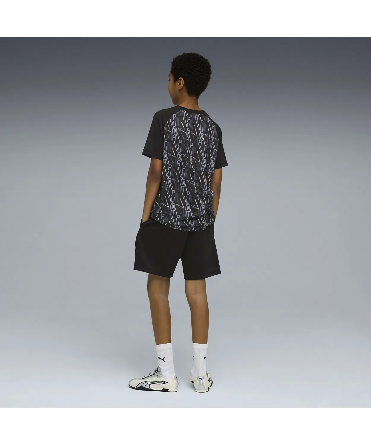 Футболка и шорты PUMA TAD ESS AOP Poly Set, тёмно-синий — фото 2