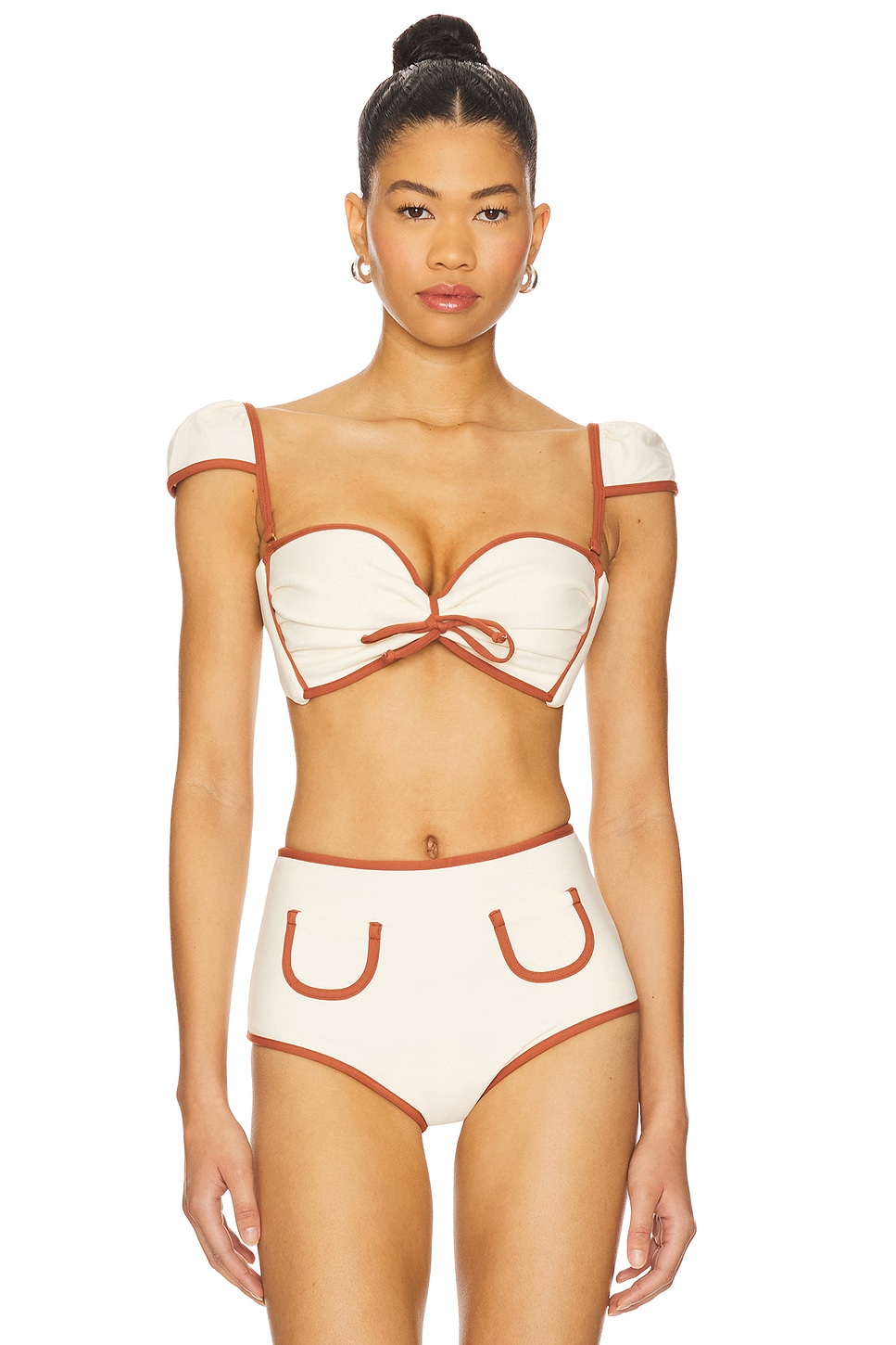

Топ бикини "Cabana bows" от Montce Swim, oat terracotta
