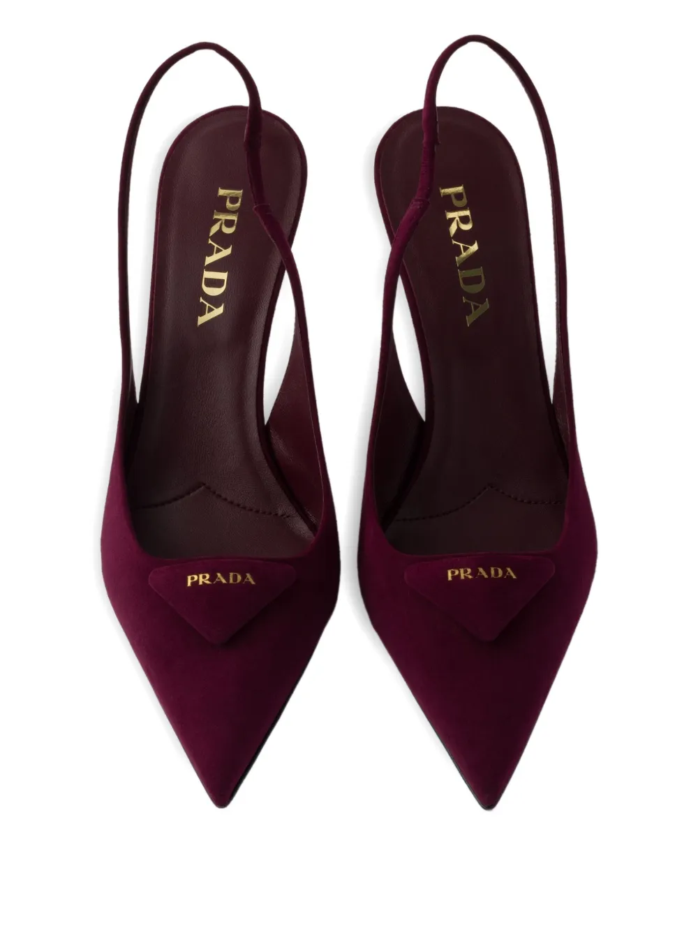 Туфли с ремешком на пятке и логотипом Prada, красный — фото 4