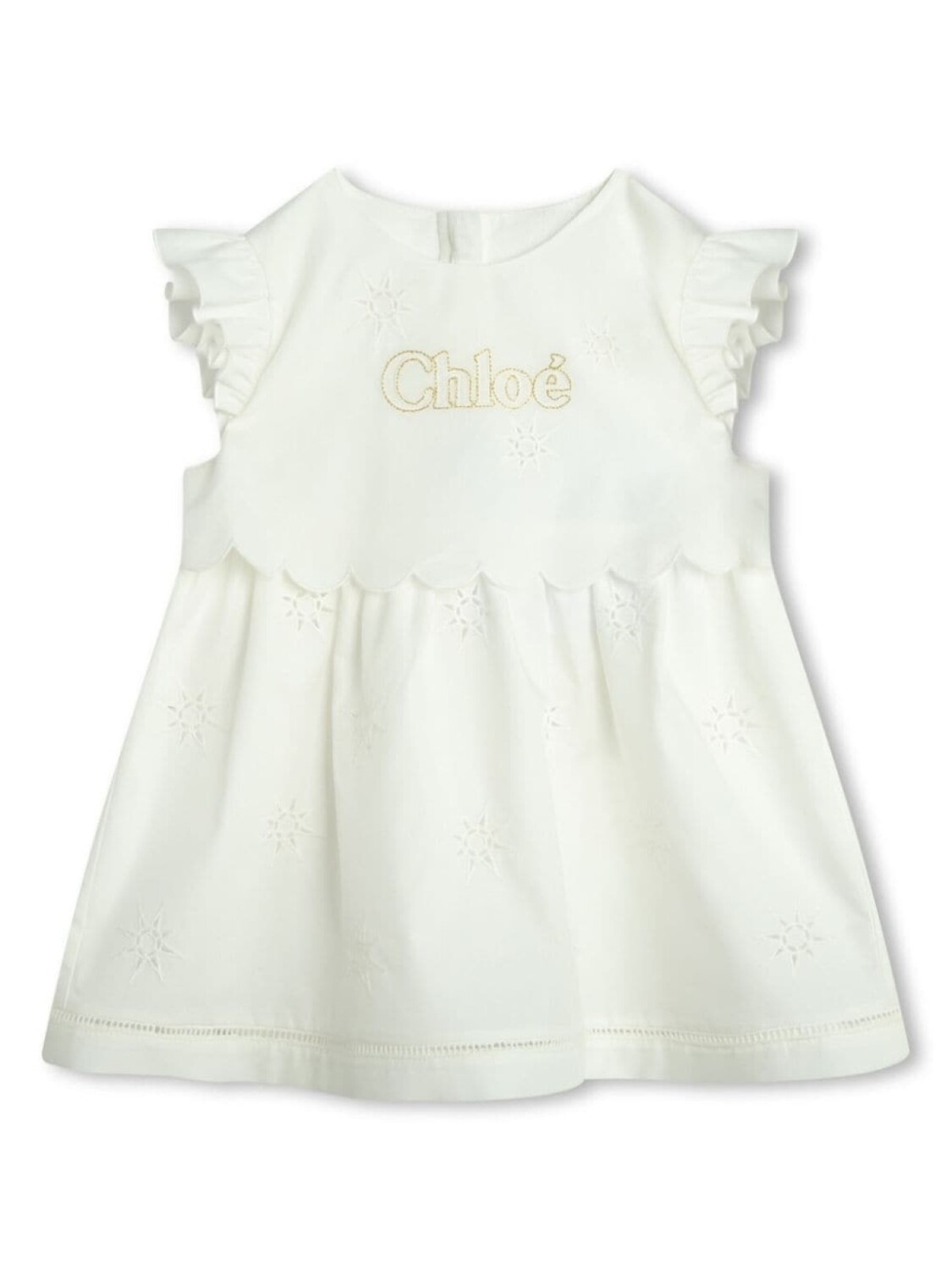 

Chloé Kids комплект для новорожденного с вышитым логотипом, белый