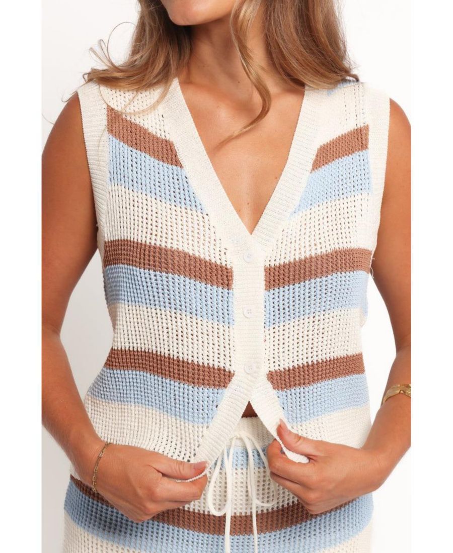 

Женский вязаный жилет Talia Petal and Pup, Tan blue