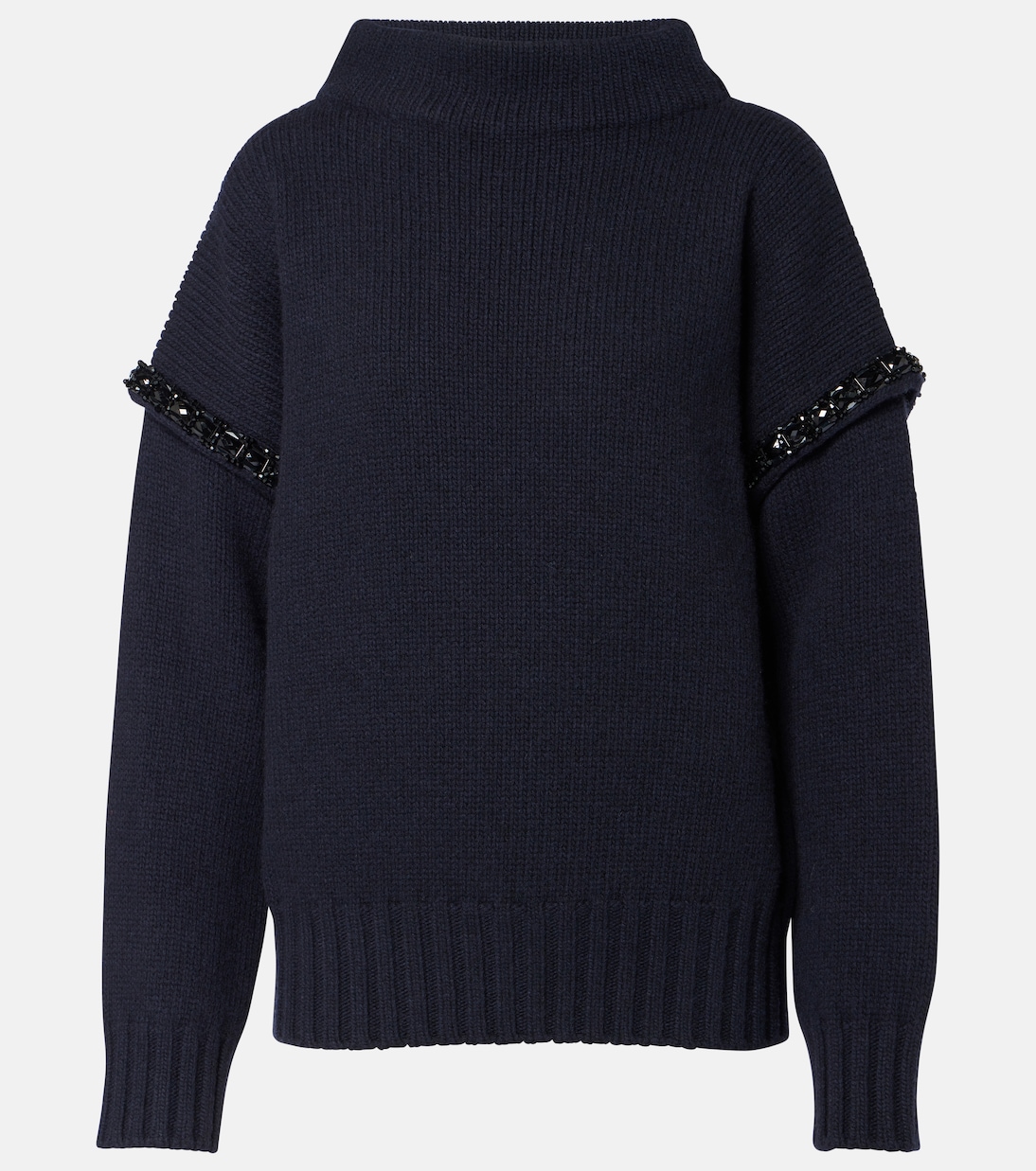 

Толстовка из натуральной шерсти с декором Джина Max Mara, Blu Marino