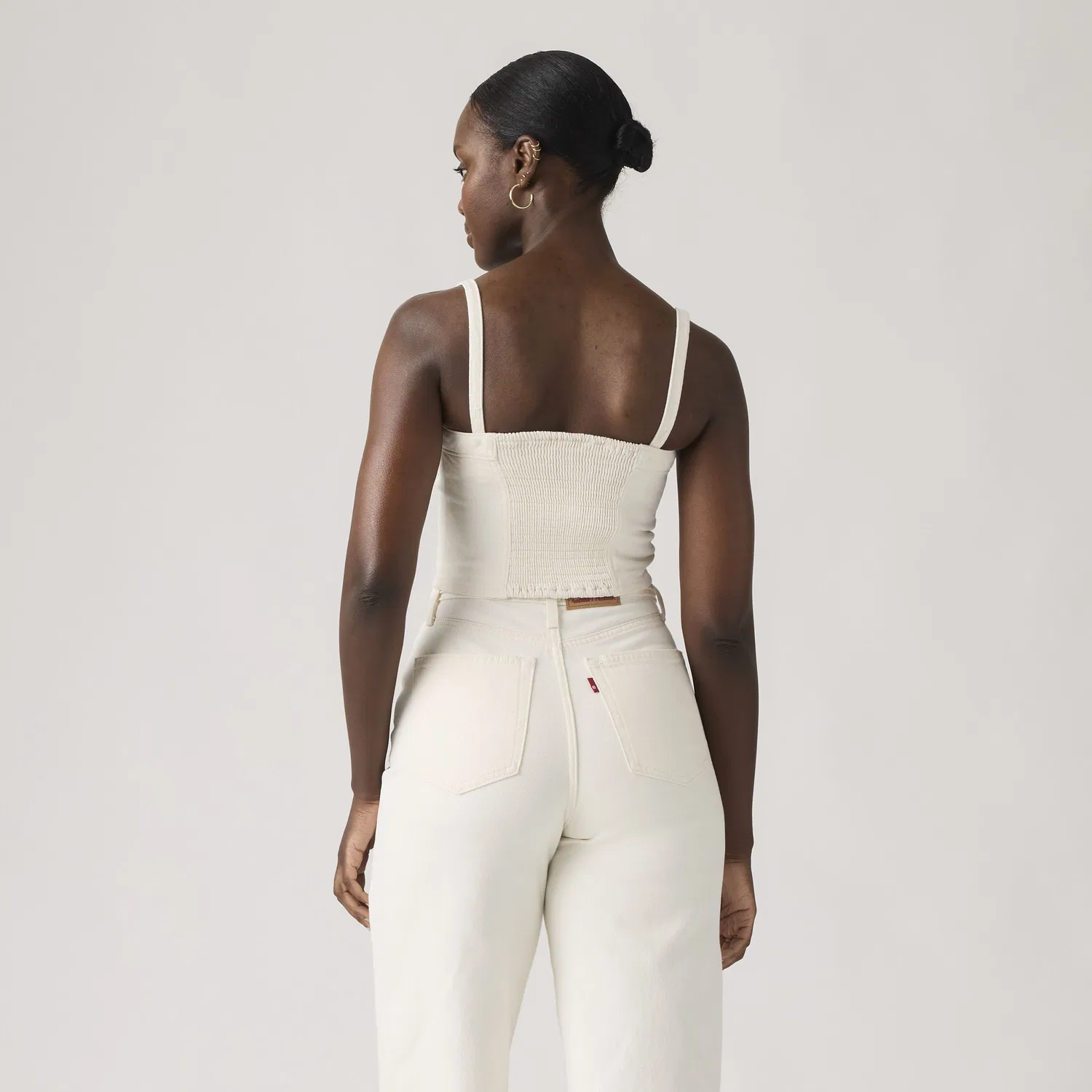 Джинсовый топ-бандо Levi's, White — фото 4