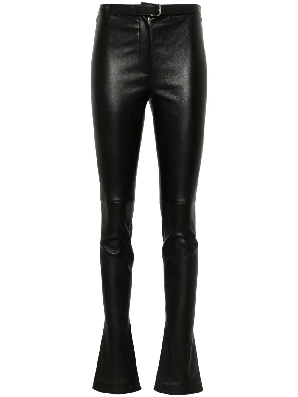 

Кожаные леггинсы с поясом Alexander Wang, черный