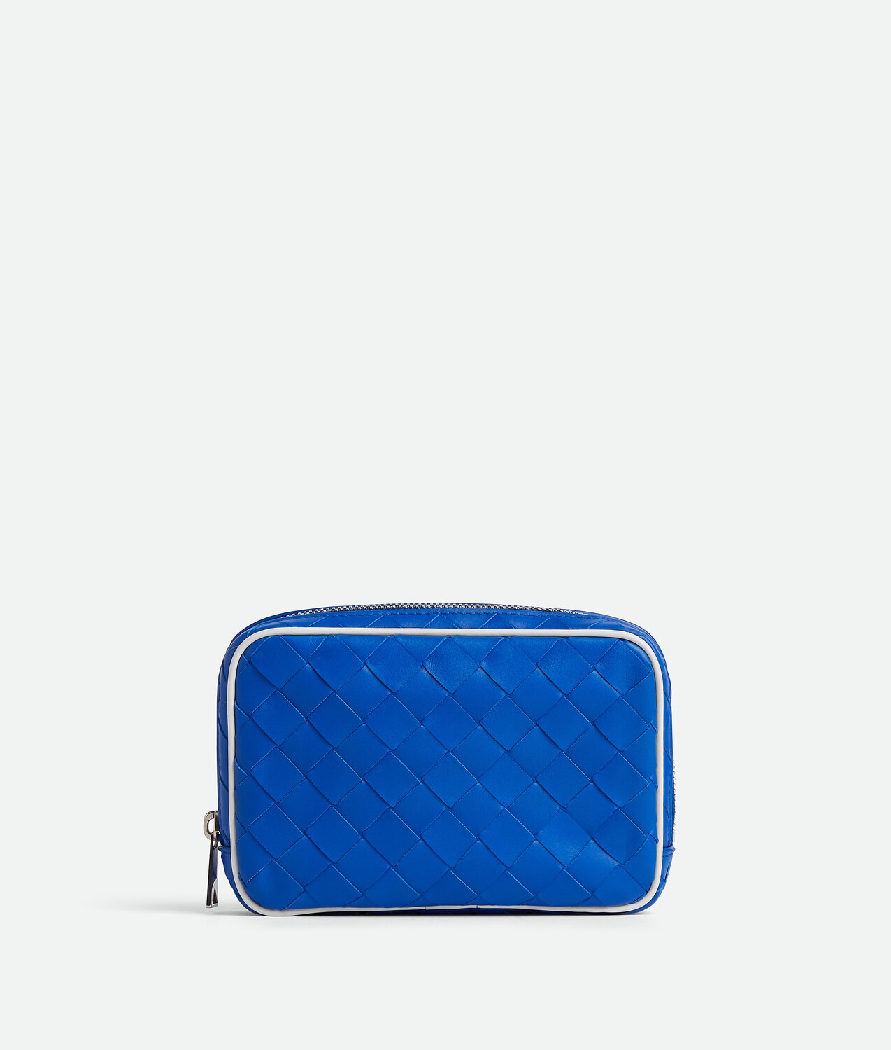 

Intrecciato small zipped pouch BOTTEGA VENETA, кобальтовый/белый