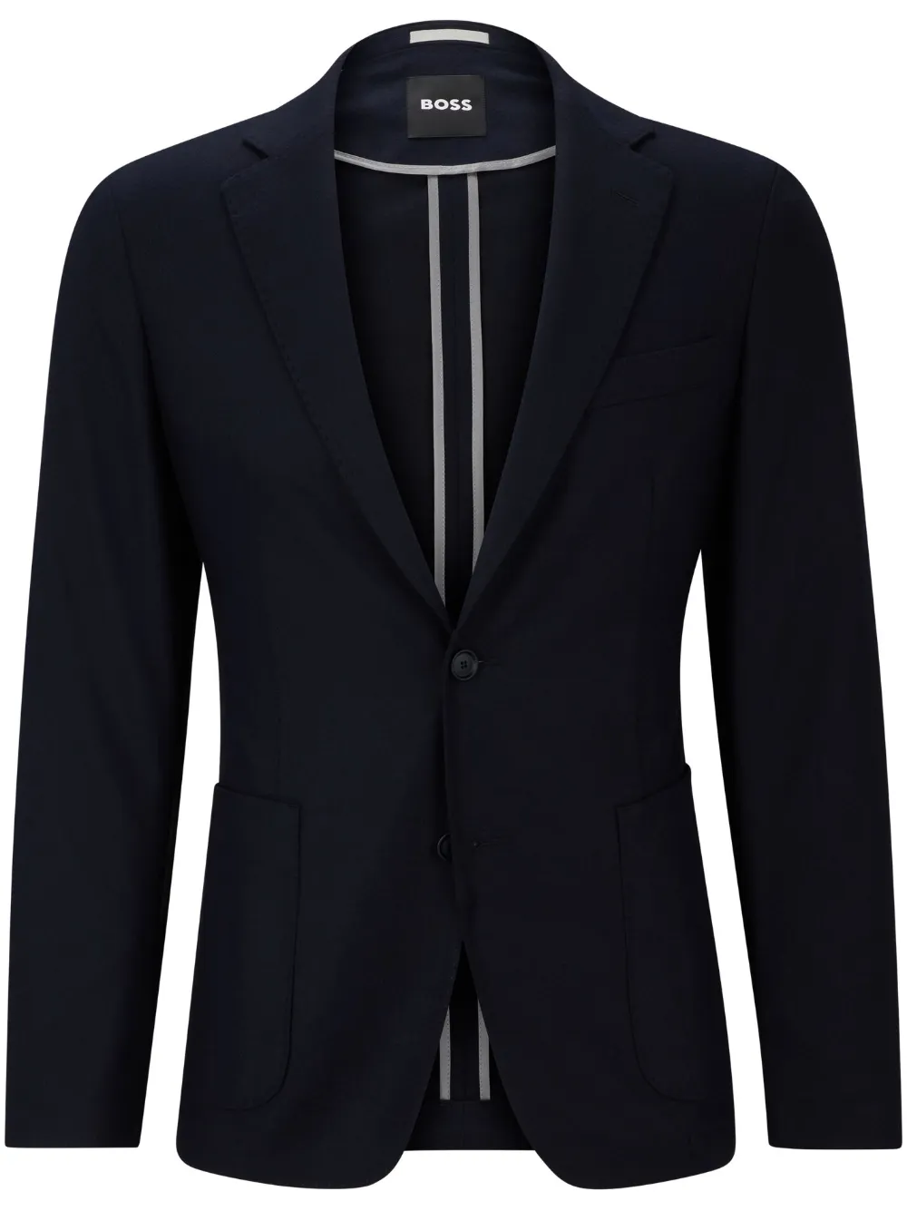 

Однобортный пиджак с заостренными лацканами BOSS, синий