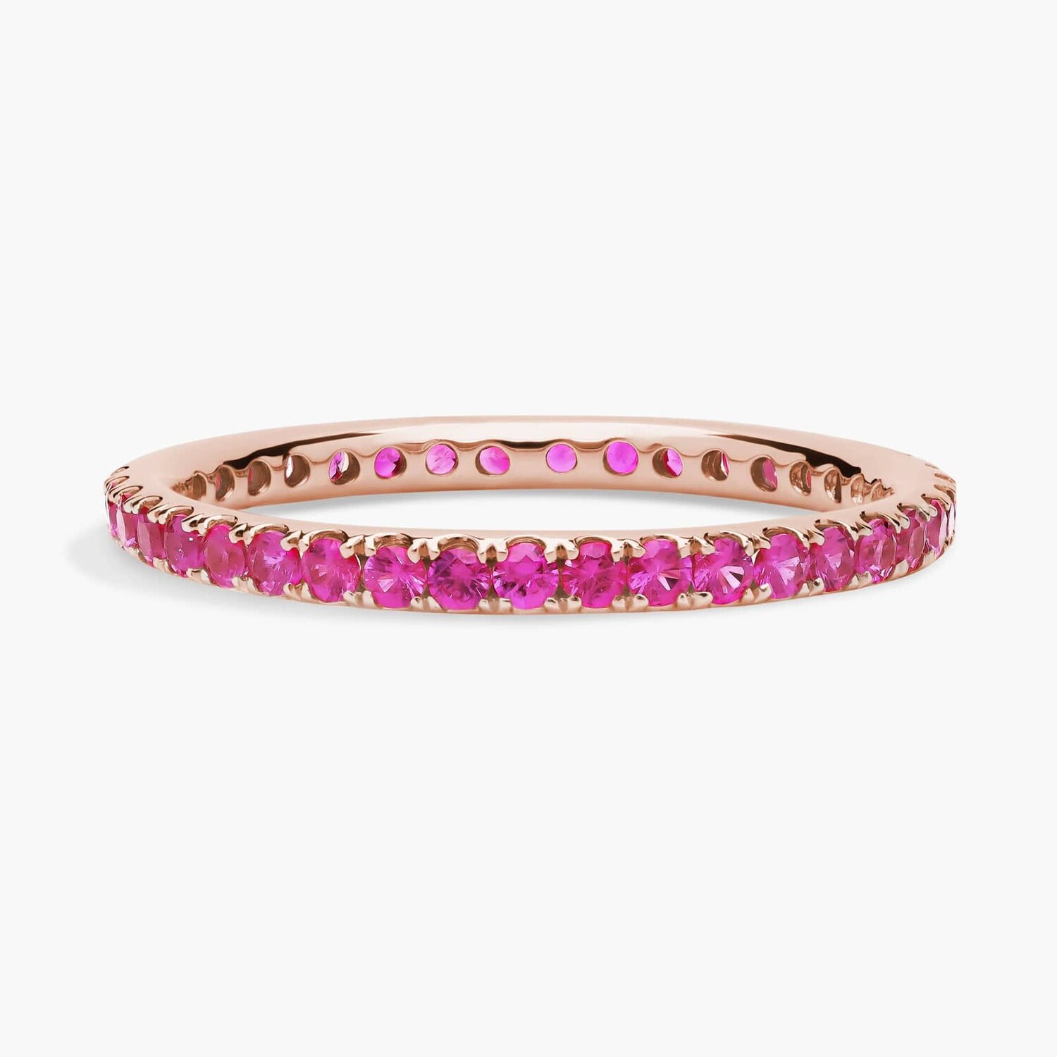 

Кольцо Riviera Pavé Pink Sapphire Eternity из 18-каратного розового золота (1,5 мм) Blue Nile