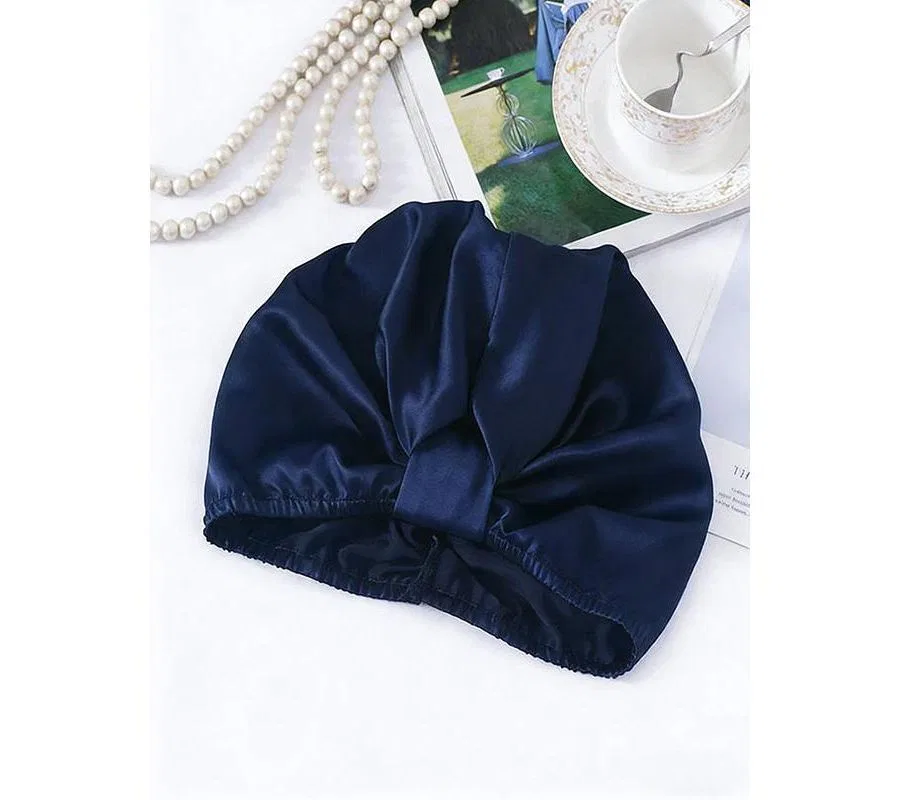 Шапочка для сна из 100% тутового шелка Silksilky, синий — фото 3