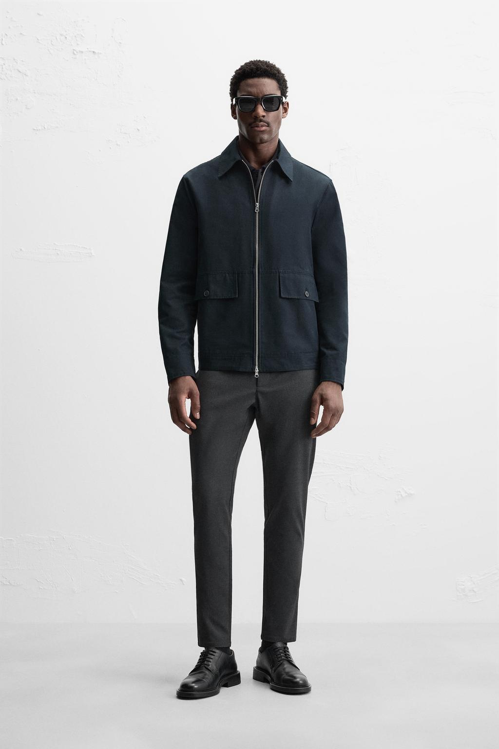 

Облегающие комфортные брюки ZARA, антрацитовый серый