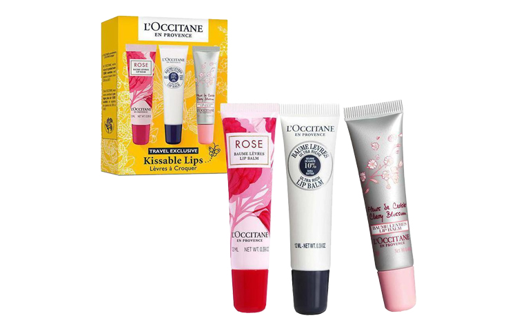 Набор бальзамов для губ L'Occitane Kissable Lips Set ши 12 мл + роза 12 мл + вишневый цвет 12 мл — фото 2