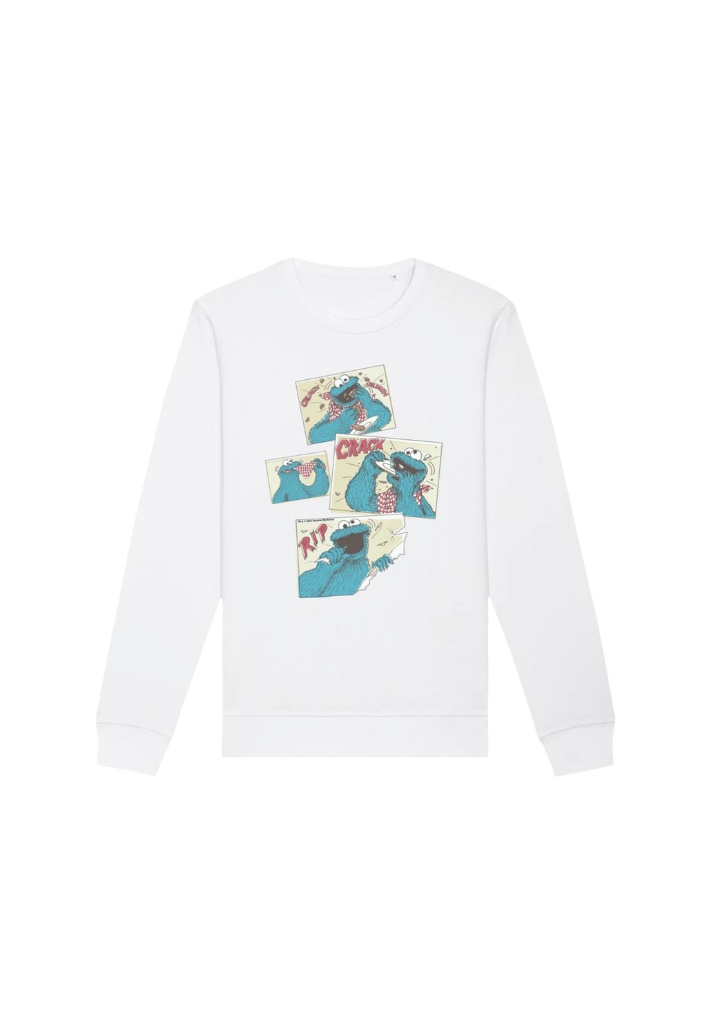 

Толстовка SESAMSTRASSE COOKIE MONSTER CRUNCH CRACK RIP F4NT4STIC, белый
