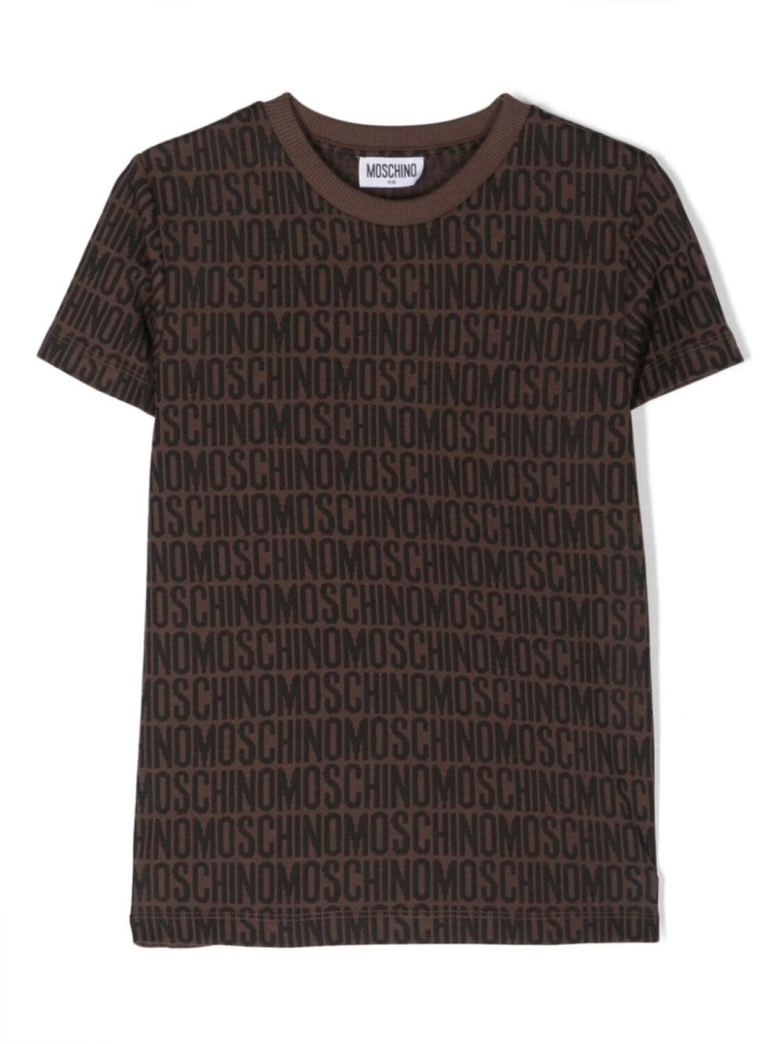 

Moschino Kids жаккардовая футболка с монограммой, коричневый