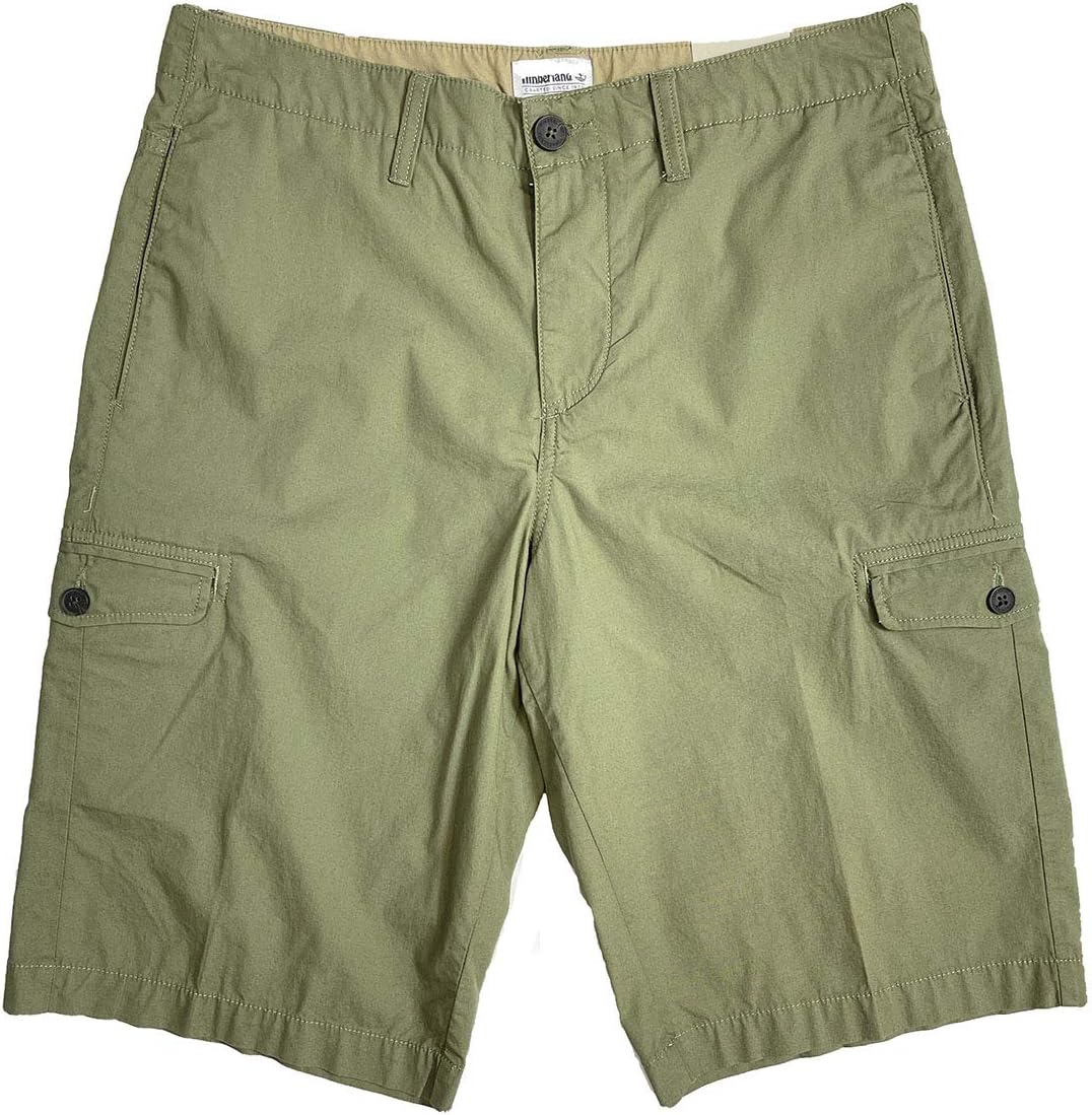 

Timberland мужские легкие карго-шорты с плоской передней частью и длиной по внутреннему шву 11 дюймов, Olive Green