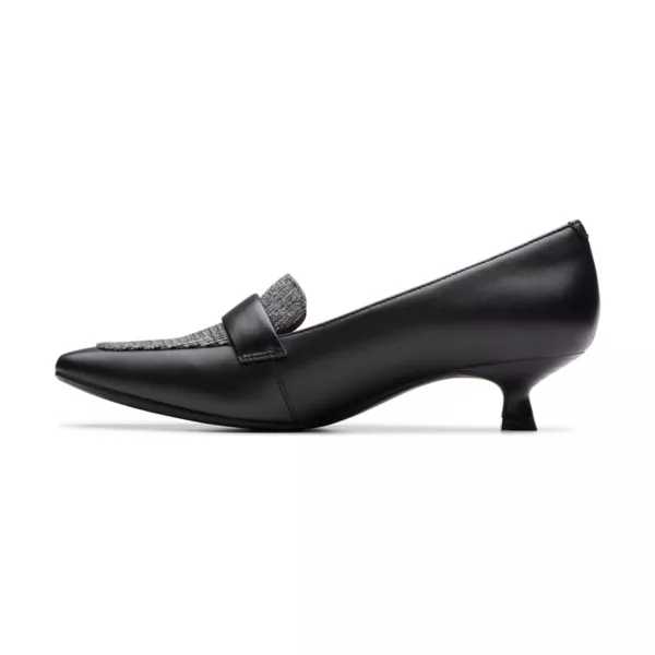Скарлит Мейбл женские лоферы на низком каблуке без застежки Clarks, черный — фото 3