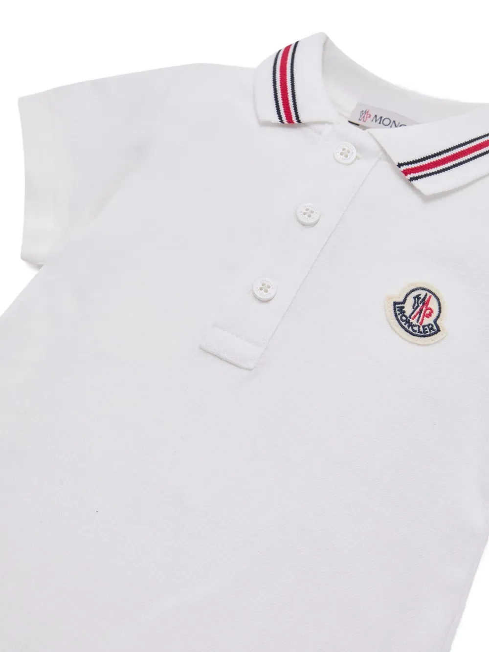 Детский бодик с полосатым воротником Moncler Enfant, белый — фото 3