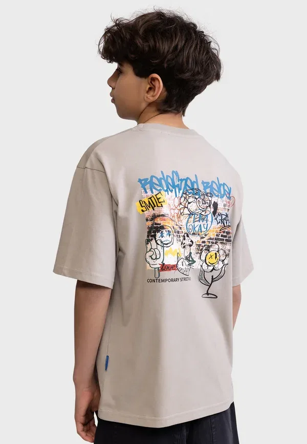 Футболка Keaton tee boxy fit print t-shirt Redefined Rebel, цвет траурный голубь