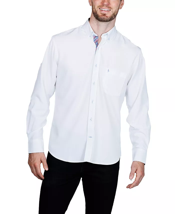 

Мужская однотонная меланжевая футболка с длинным рукавом Performance Tailorbyrd, белый