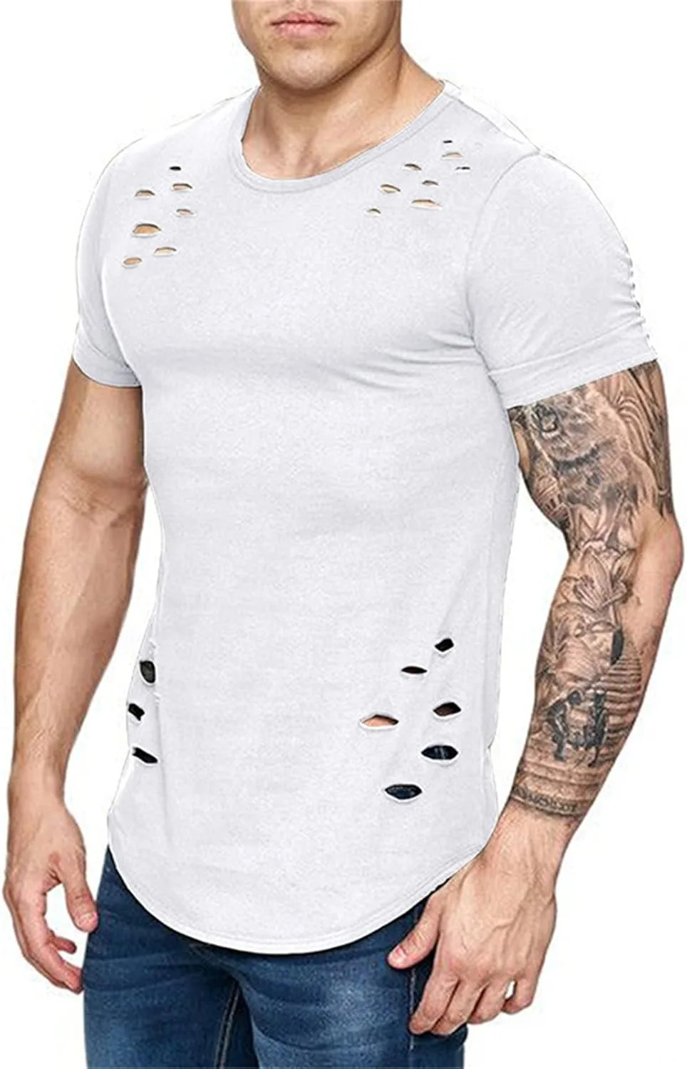 Футболка мужская Relaxed Fit с асимметричным краем — фото 2