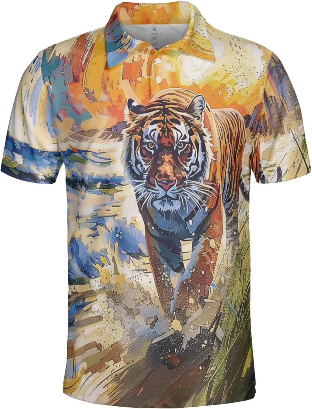 Поло с коротким рукавом, принт тигра, Series 05, Tiger_16
