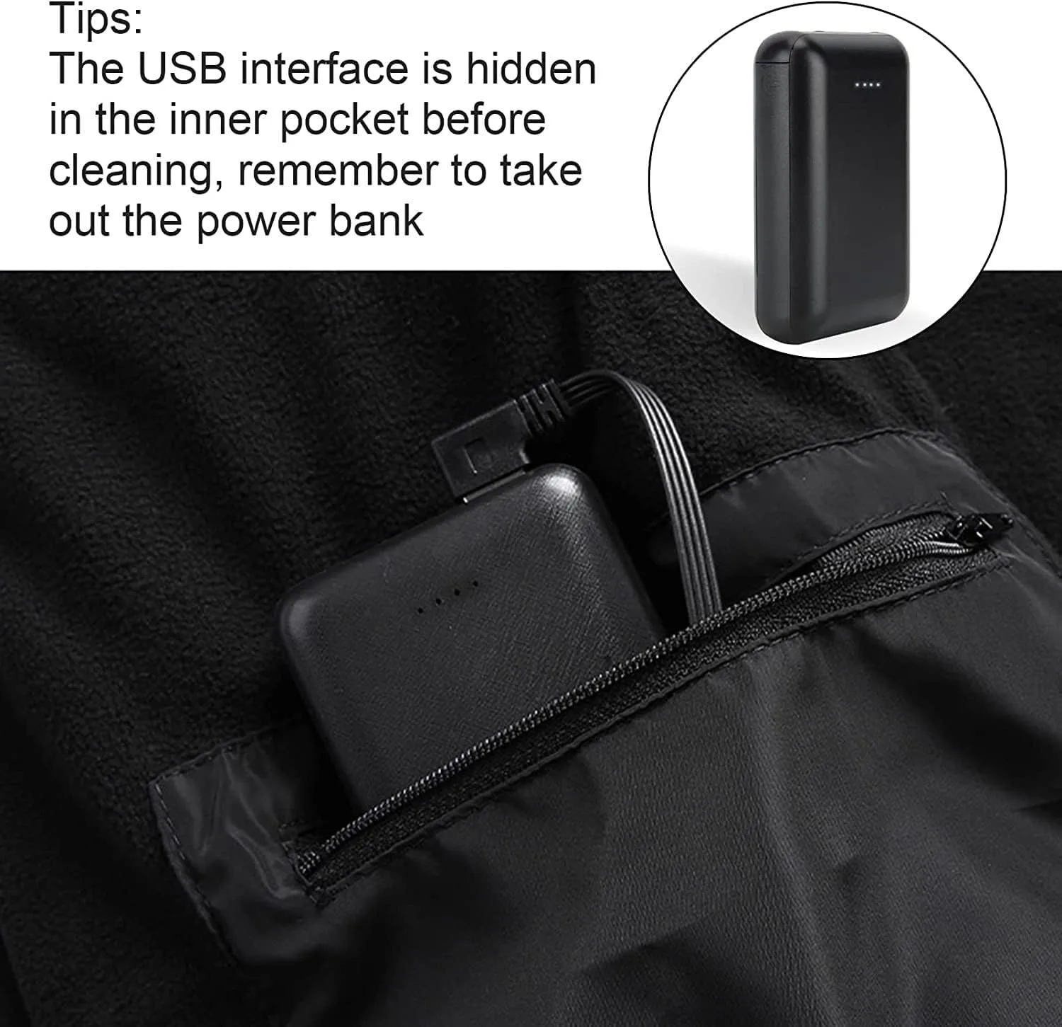 Электрический жилет с подогревом, USB-зарядка, регулируемая температура, для зимнего использования и активного отдыха на открытом воздухе Generic, черный — фото 4