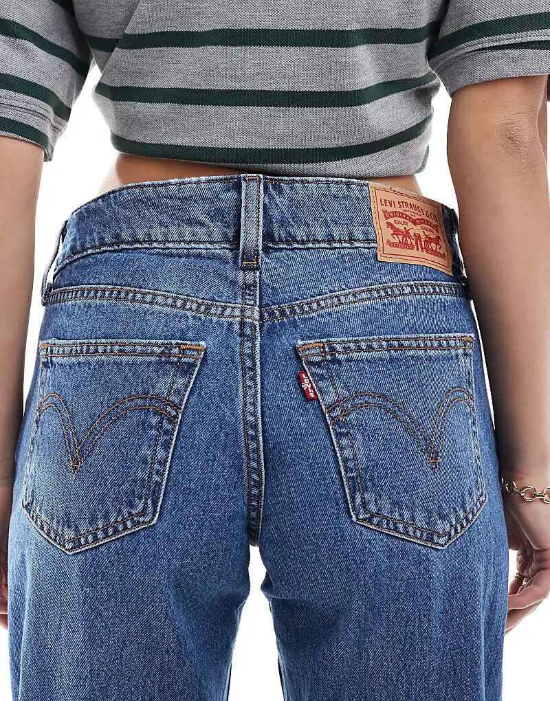 Джинсы Levi's Superlow свободного кроя, средне-синего цвета — фото 4