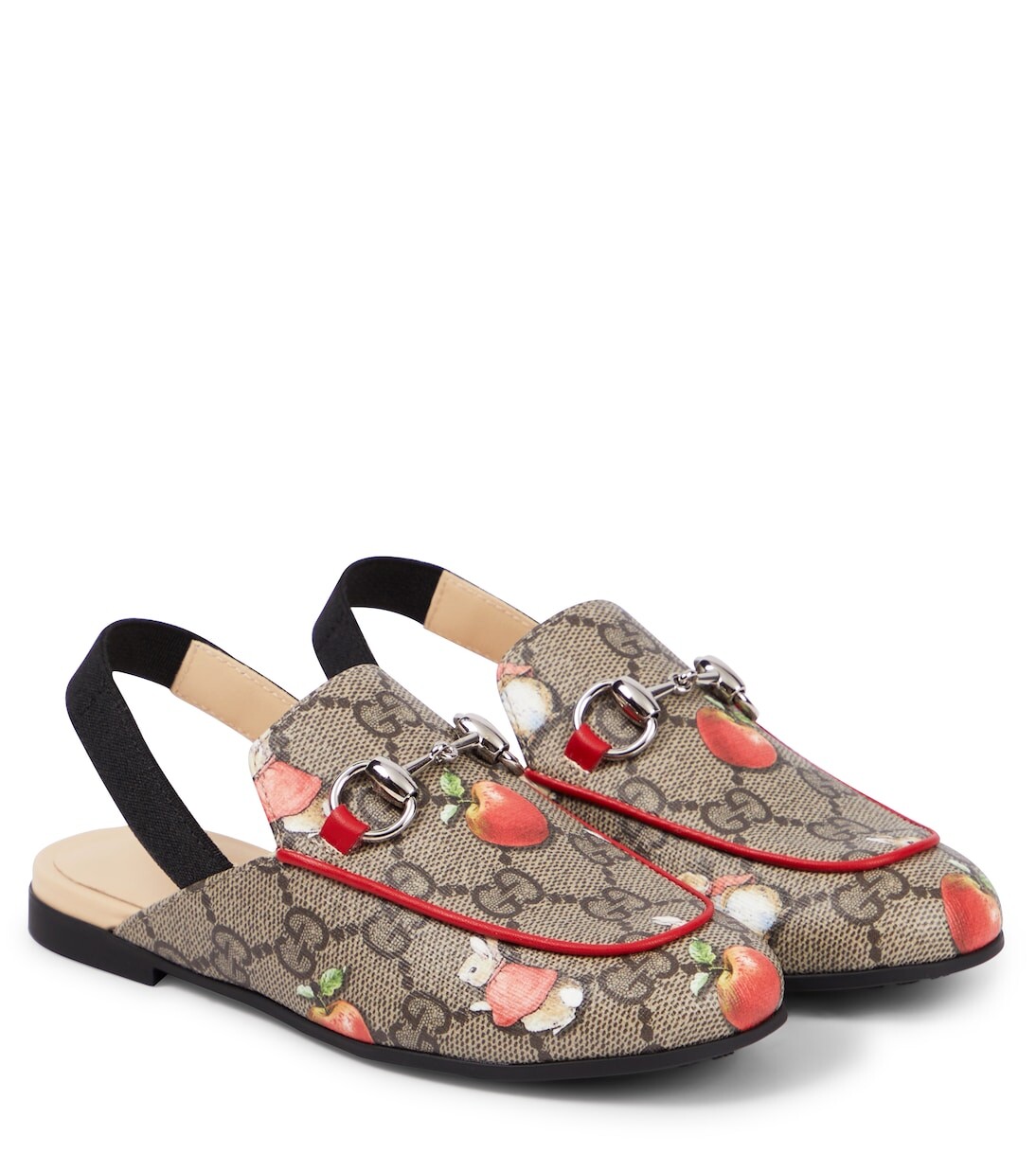 

Кожаные тапочки princetown из коллаборации с peter rabbit gg Gucci, бежевый