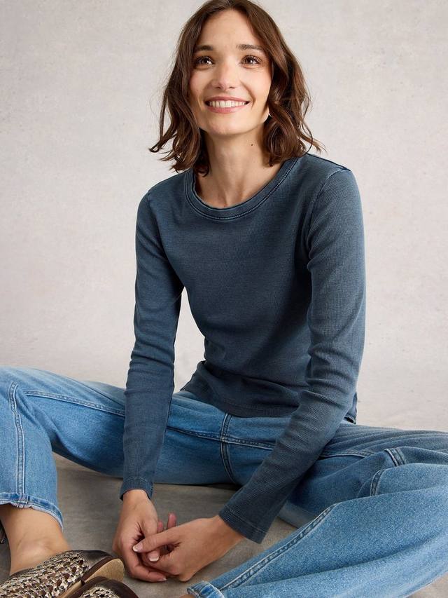 

Футболка Sadie с длинными рукавами из ребристого хлопка White Stuff