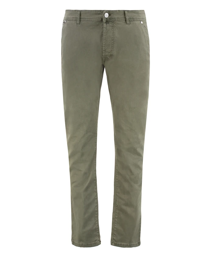 

Узкие брюки с кожаным логотипом. Moorer, зеленый