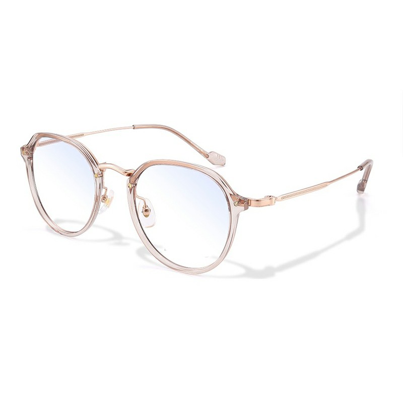 

BOELEO Овальная оправа для очков из пластика и металла Unisex, Rose Gold