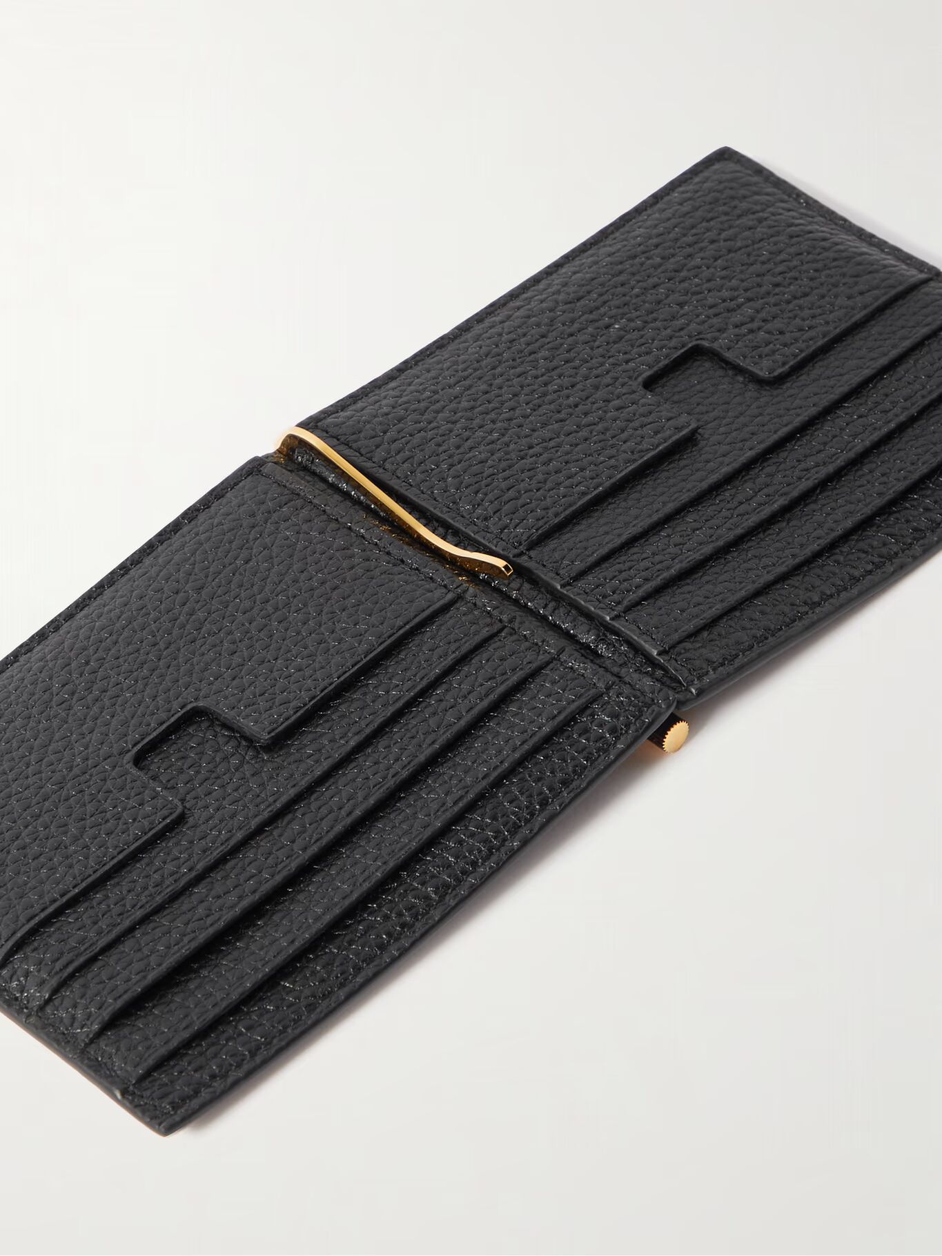 

Кошелек из натуральной кожи с зажимом для денег TOM FORD, черный