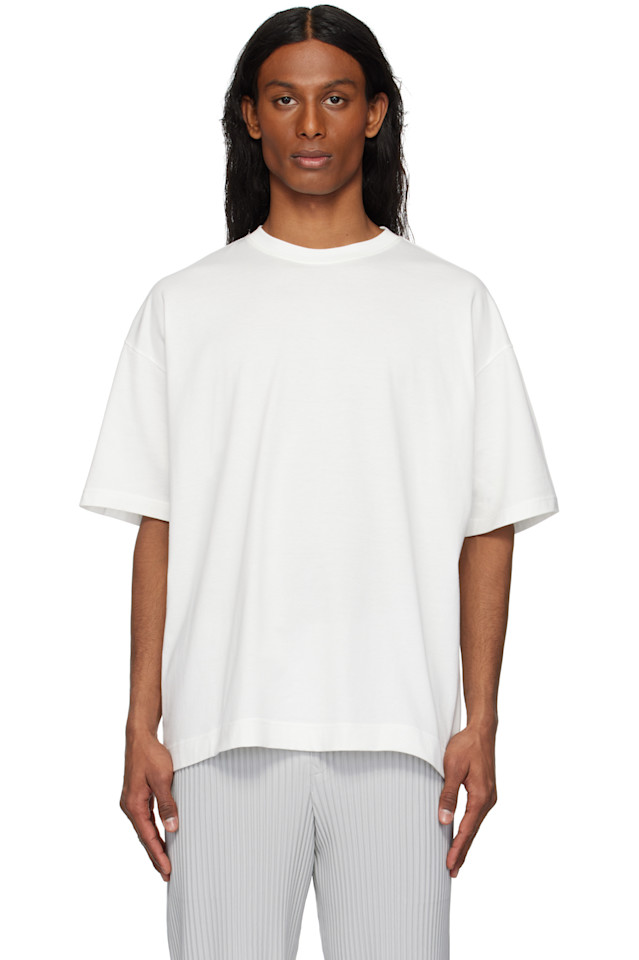 

Ветреная клетчатая футболка Homme Plissé Issey Miyake, белый