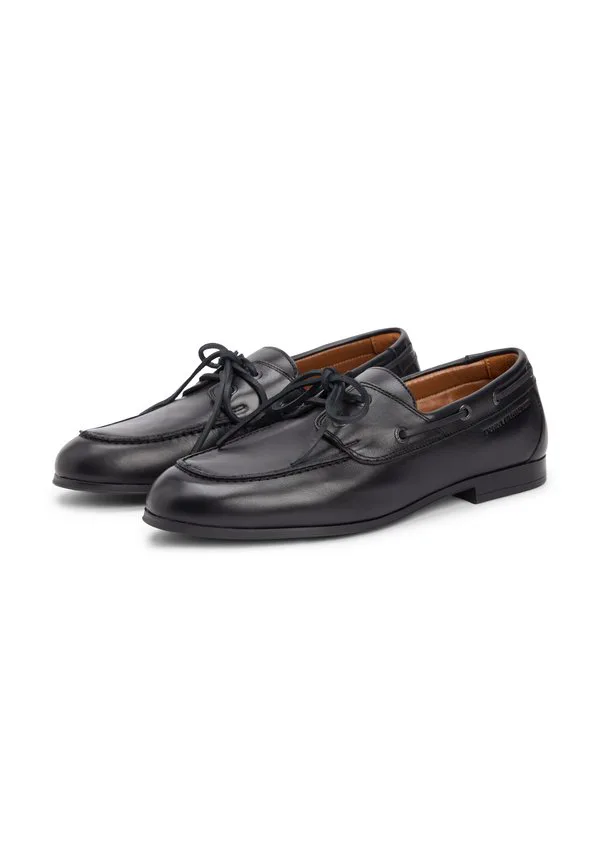 Кожаные гибкие лодочные туфли Tommy Hilfiger, Black — фото 2