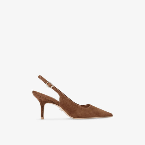 Туфли-лодочки замшевые Carvela на ремешке, коричневый